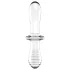 Satisfyer Double Crystal - kétvégű üveg dildó (átlátszó)