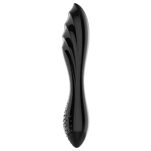 Satisfyer Dazzling Crystal 1 - dupla végű üveg dildó (fekete)