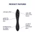 Satisfyer Dazzling Crystal 1 - kétvégű üveg dildó (fekete)
