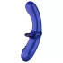 Satisfyer Double Crystal - kétvégű üveg dildó (kék)