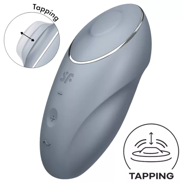 Satisfyer Tap & Climax 1 - 2in1 csikló vibrátor (szürke)