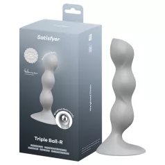 Satisfyer Triple Ball-R - gyöngyös dildó (szürke)
