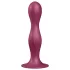 Satisfyer Double Ball-R - tapadókorongos súlyozott dildó (piros)