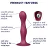 Satisfyer Double Ball-R - tapadókorongos súlyozott dildó (piros)