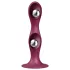 Satisfyer Double Ball-R - tapadókorongos súlyozott dildó (piros)