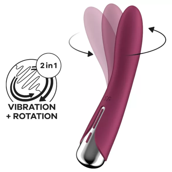 Satisfyer Spinning Vibe 1 - forgó fejes, akkus G-pont vibrátor (piros)