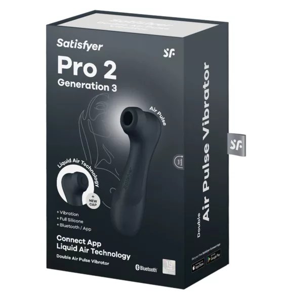 Satisfyer Pro2 Gen3 – App-vezérelt léghullámos csiklóizgató (sötét szürke)