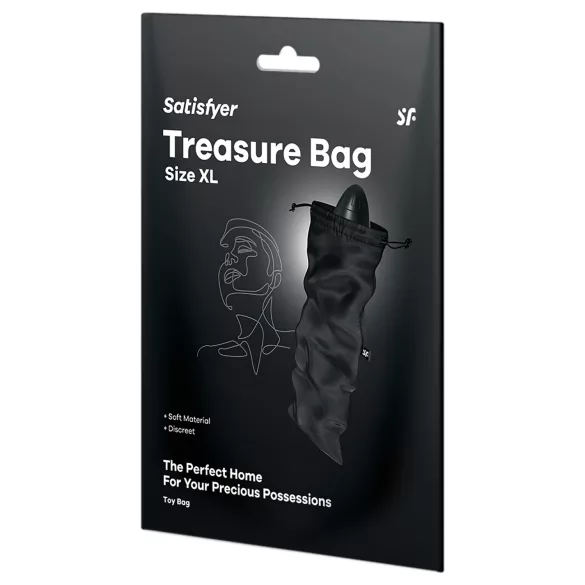 Satisfyer Treasure Bag XL - diszkrét szexjáték tároló táska - nagy (fekete)