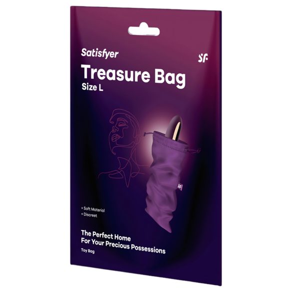 Satisfyer Treasure Bag L - diszkrét tároló táska - közepes (lila)