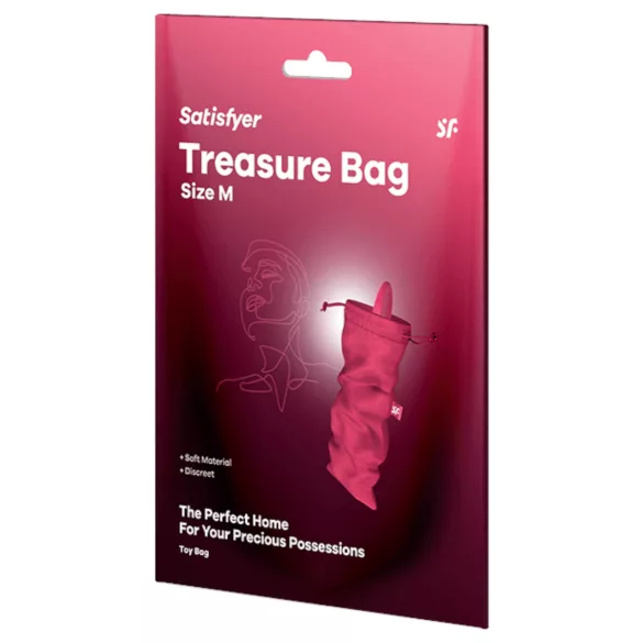 Satisfyer Treasure Bag M - diszkrét tároló táska - közepes (pink)