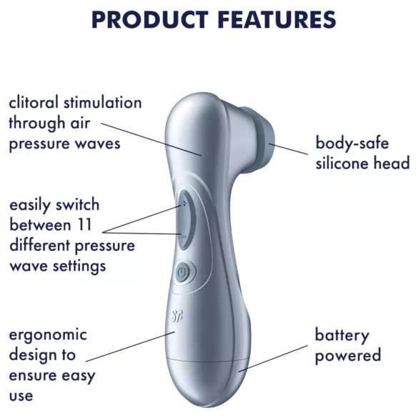 Satisfyer Pro2 Gen2 - léghullámos csiklóizgató (kék)