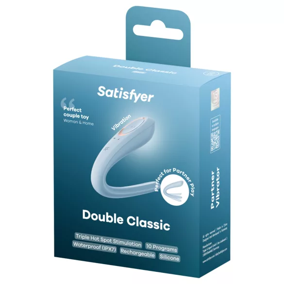 Satisfyer Double Classic - párvibrátor (kék)