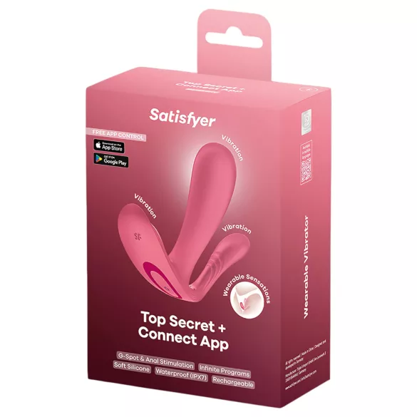 Satisfyer Top Secret+ - viselhető G-pont- és anál vibrátor (rózsaszín)
