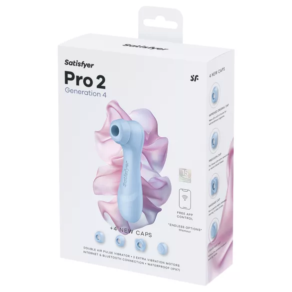 Satisfyer Pro 2 Gen4 - App-vezérelt léghullámos csiklóizgató (kék)