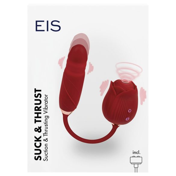 EIS Suck&Flip - nyelves lökő vibrátor (piros)