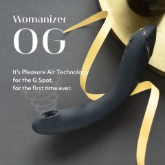 Womanizer OG - akkus, léghullámos 2in1 vibrátor (fekete)