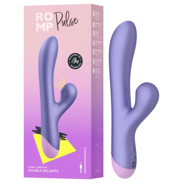 ROMP Pulse - G-pont vibrátor léghullámos csiklóizgatóval (lila)
