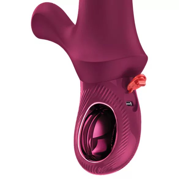 Fun Factory Bi Stronic Curve - lökő vibrátor csiklókarral (piros)