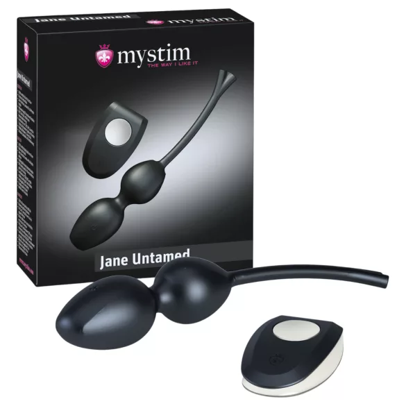 mystim Jane Untamed - vibrációs gésagolyó duó (fekete)