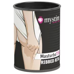   mystim MasturbaTIN Ribbed Rita - lamellás maszturbátor férfiaknak (fehér)