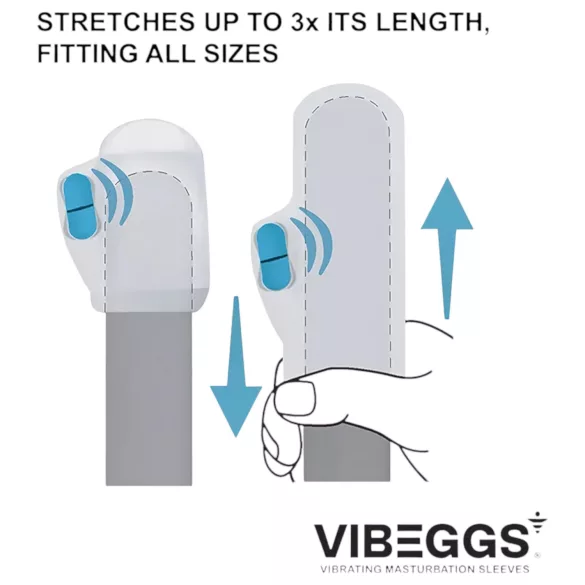 VIBEGGS Twisty Tongues - vibrációs tojás maszturbátor (fehér)