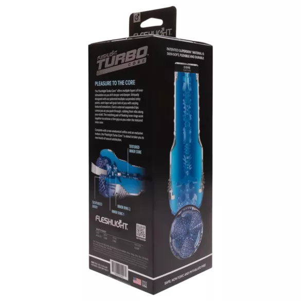 Fleshlight Turbo Core - élethű szívó maszturbátor (kék)