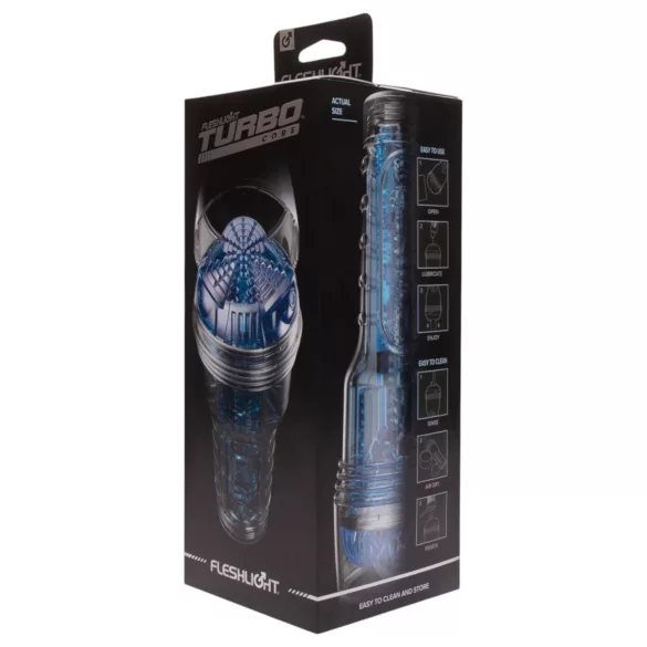Fleshlight Turbo Core - élethű szívó maszturbátor (kék)