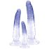 Crystal Clear - anál tréner dildó készlet - 3db (átlátszó-kék)