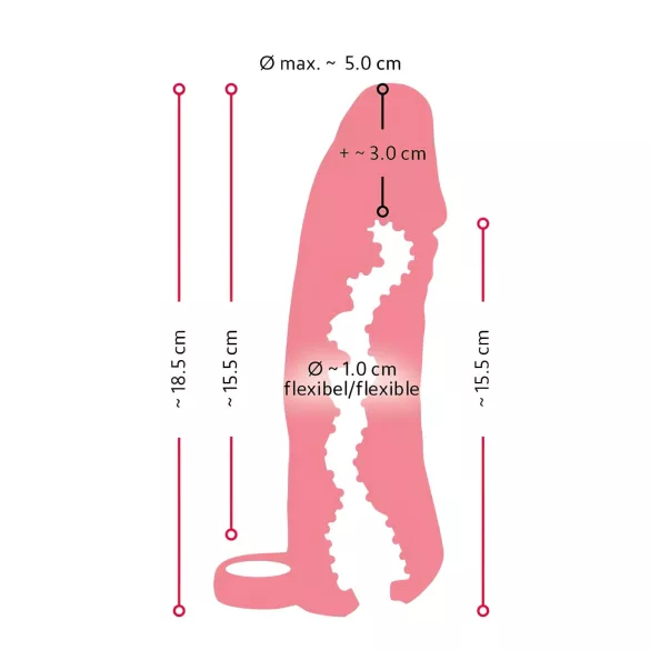 Nature Skin - péniszköpeny és műpunci - 18cm (natúr)