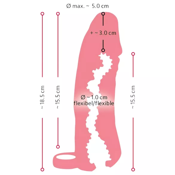 Nature Skin - péniszköpeny és műpunci - 18 cm (testszínű)