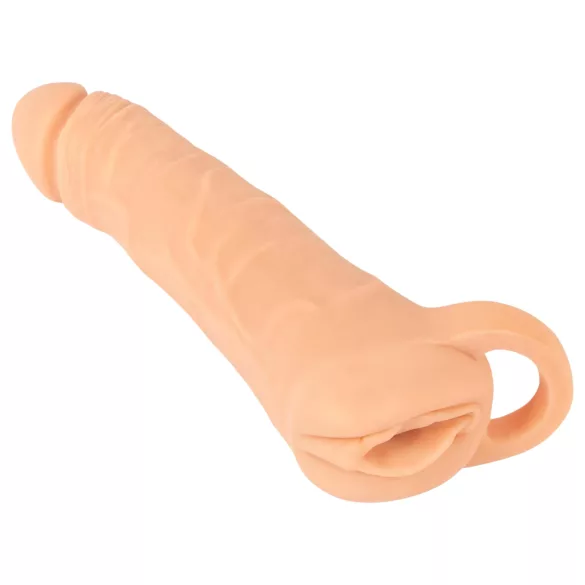Nature Skin - 2in1 műpunci és péniszköpeny - 23cm (natúr)