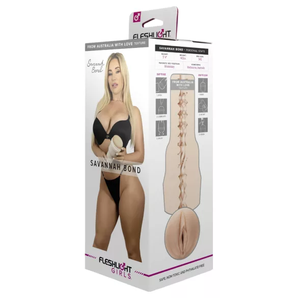 Fleshlight Savannah Bond - élethű vagina maszturbátor (testszínű)