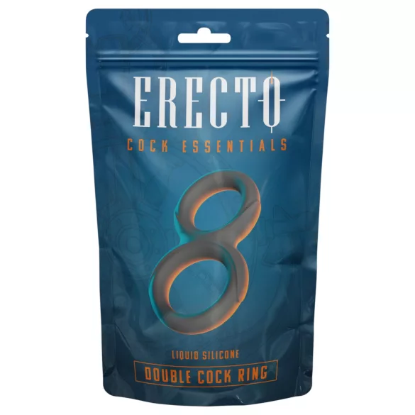 Erecto - dupla péniszgyűrű (fekete)