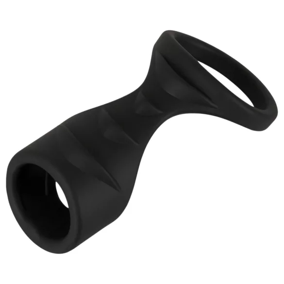 Erecto - 2in1 péniszgyűrű (fekete)