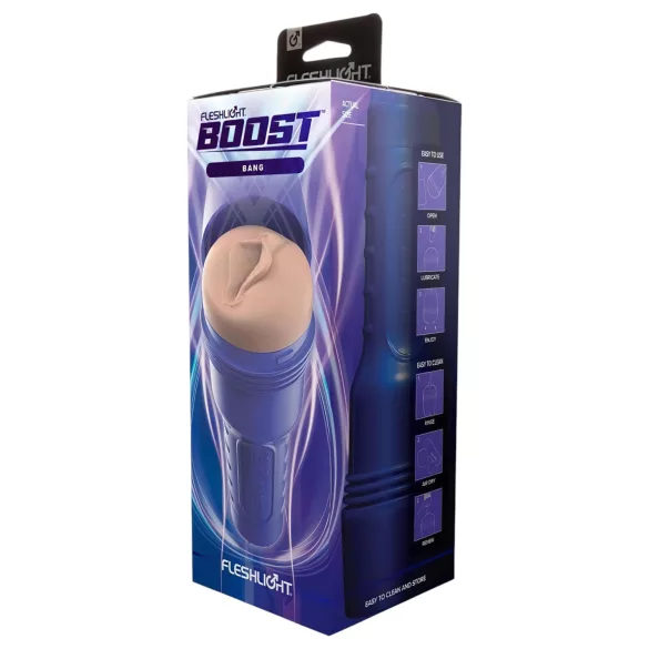 Fleshlight Boost Bang - élethű művagina maszturbátor (barna)