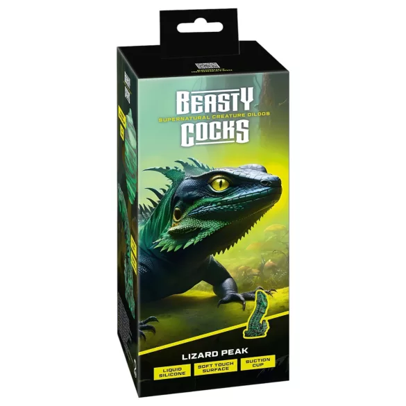 Beasty Cocks Lizard Peak - gyík pénisz dildó (zöld-fekete)