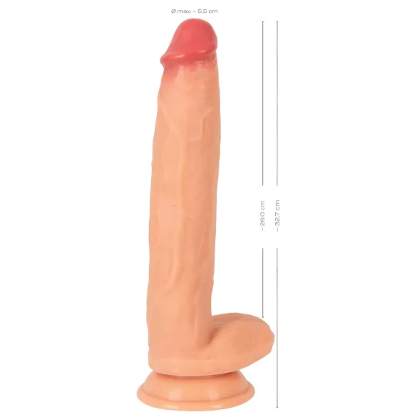 Realistixxx Real Giant - extra nagy, herés dildó (natúr)