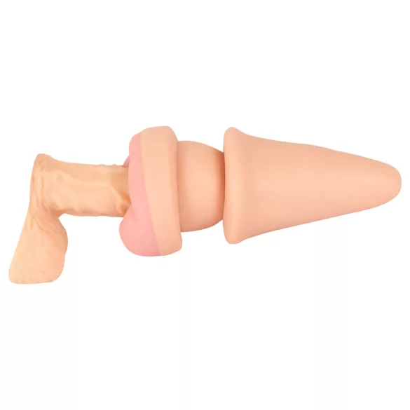 Nature Skin - anál plug és péniszköpeny (natúr)