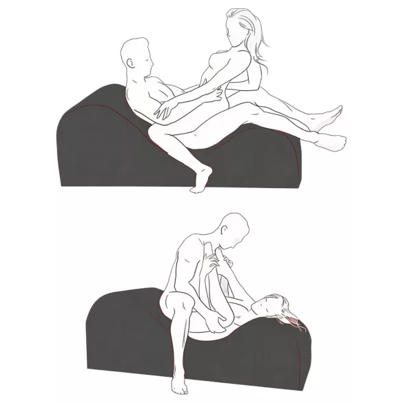 Liberator Aria Flip Chaise - variálható tantra kanapé bútor - 3 részes (fekete)