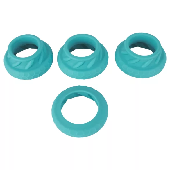 You2Toys - 3in1 pénisz- és heregyűrű szett férfiaknak (türkiz)