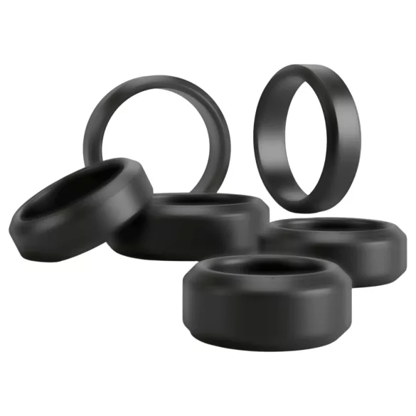 You2Toys - pénisz- és heregyűrű szett (fekete) - 6 db