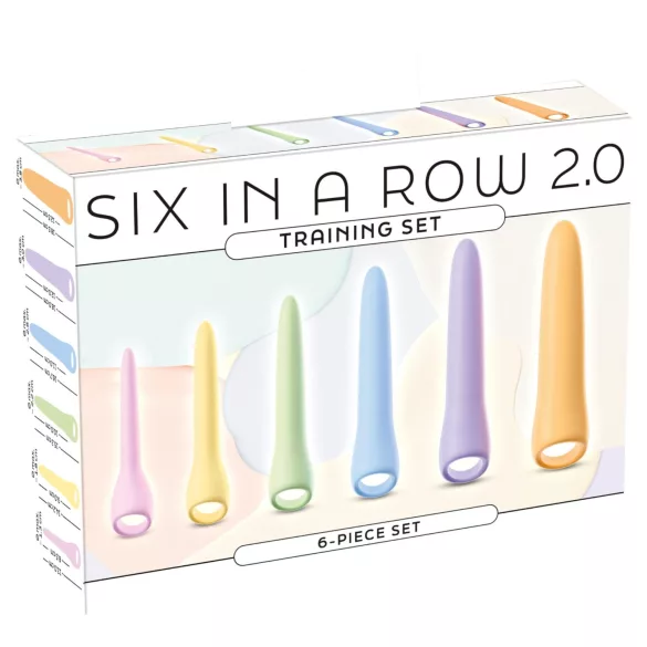 You2Toys Six in a Row 2.0 - 6 részes szilikon dildó és dilátor szett (színes)