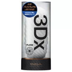   TENGA 3Dx Flow - hullámos mintás maszturbátor férfiaknak (fehér)