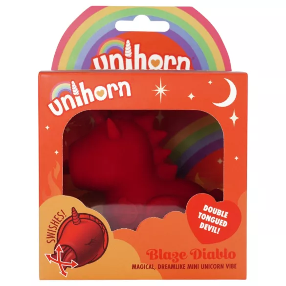 Unihorn Blaze Diablo - akkus unikornis csiklóizgató (piros)