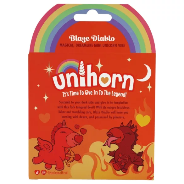 Unihorn Blaze Diablo - akkus unikornis csiklóizgató (piros)