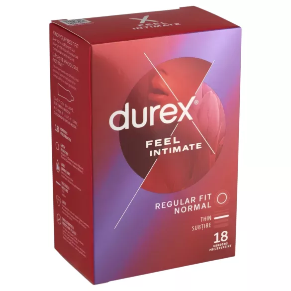 Durex Feel Intimate - vékonyfalú óvszer (18 db)