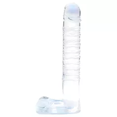 Clarity - herés üveg dildó (átlátszó)