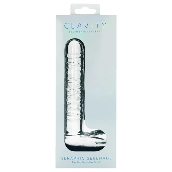 Clarity - herés üveg dildó (átlátszó)
