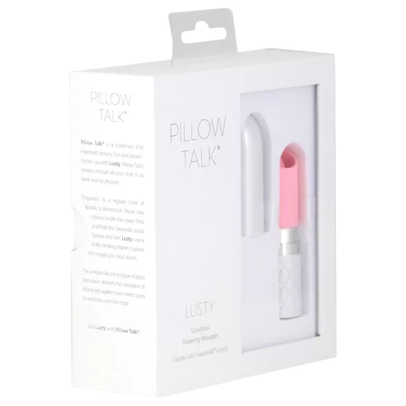 Pillow Talk Lusty - akkus, nyelves rúdvibrátor (fehér-pink)