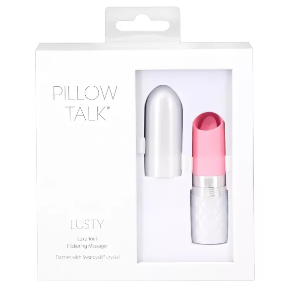 Pillow Talk Lusty - akkus, nyelves rúdvibrátor (fehér-pink)